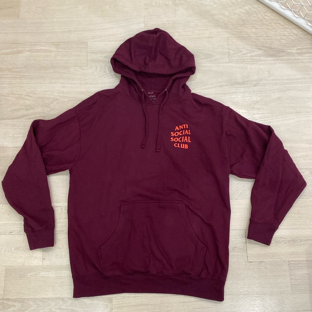 Anti Social Social Club Maroon Hoodie - Large